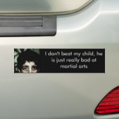 Ik sla mijn kind niet, hij is... bumpersticker (Op auto)