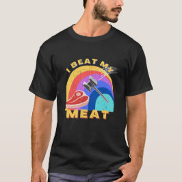 Ik sla mijn vlees schimmel Steak Hammer Pun Mannen T-shirt
