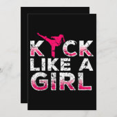 Ik sla op een meisje dat Karate Kickboxing is Kaart (Voorkant / Achterkant)
