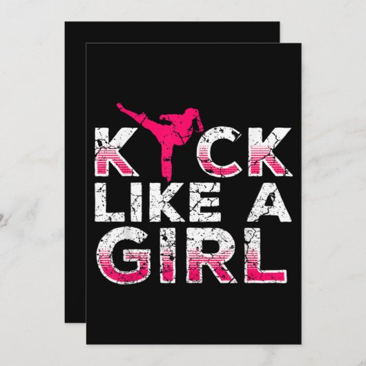 Ik sla op een meisje dat Karate Kickboxing is Kaart (Voorkant / Achterkant)