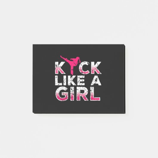 Ik sla op een meisje dat Karate Kickboxing is Post-it® Notes (Voorkant)
