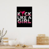 Ik sla op een meisje dat Karate Kickboxing is Poster (Keuken)