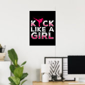 Ik sla op een meisje dat Karate Kickboxing is Poster (Thuiskantoor)