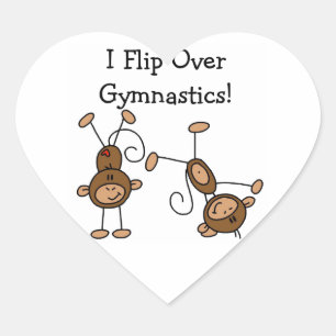 Ik sla over gymnastiek hart sticker