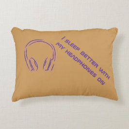 Ik slaap beter met mijn hoofdtelefoon op decoratief kussen