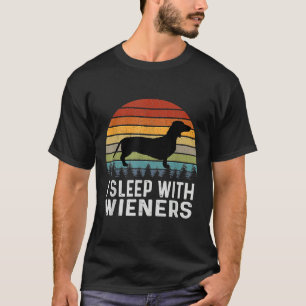 Ik slaap met Wieners Funny Doxie Dachshund T-shirt