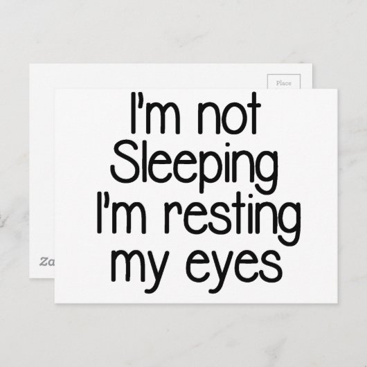 Ik slaap niet grappig. briefkaart (Voorkant / Achterkant)