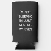 Ik slaap niet grappig pap seltzer blikjeskoeler (Voorkant)