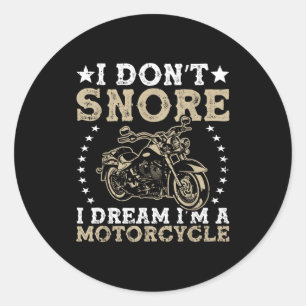 Ik Slaap Niet Ik Droom Dat Ik Een Motorrijder Enth Ronde Sticker