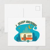 Ik slaap rond Camper van Camping Explorer Natuur Briefkaart (Voorkant / Achterkant)