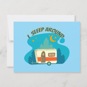 Ik slaap rond Camper van Camping Explorer Natuur Briefkaart
