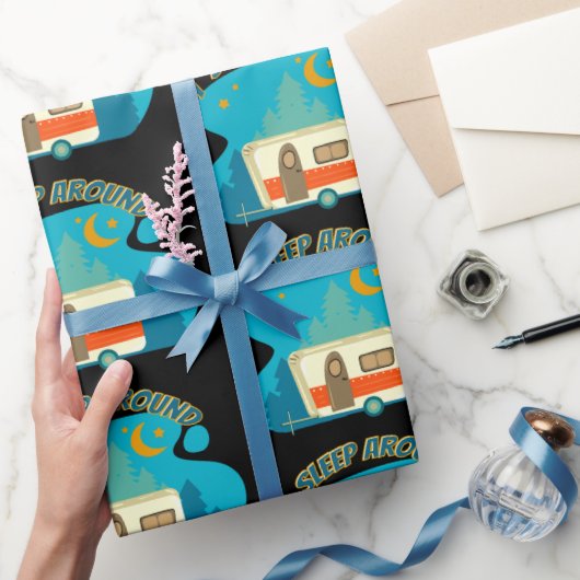 Ik slaap rond Camper van Camping Explorer Natuur Cadeaupapier (Geschenken)