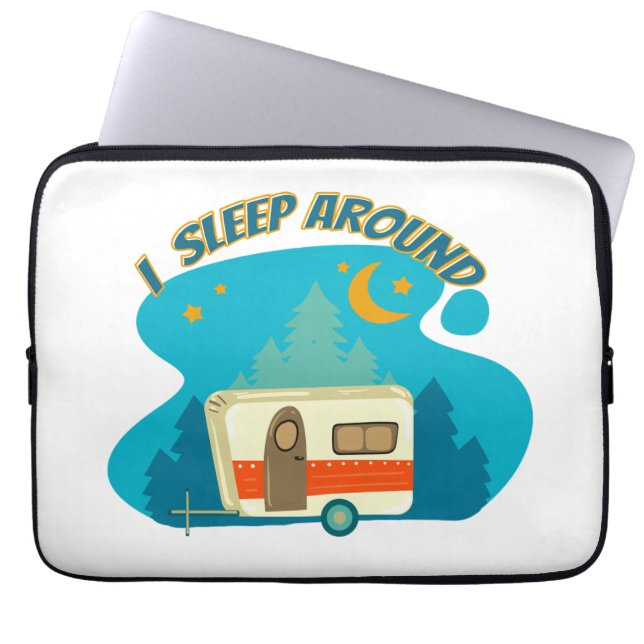 Ik slaap rond Camper van Camping Explorer Natuur Laptop Sleeve (Voorkant)