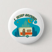 Ik slaap rond Camper van Camping Explorer Natuur Ronde Button 5,7 Cm (Voorkant)