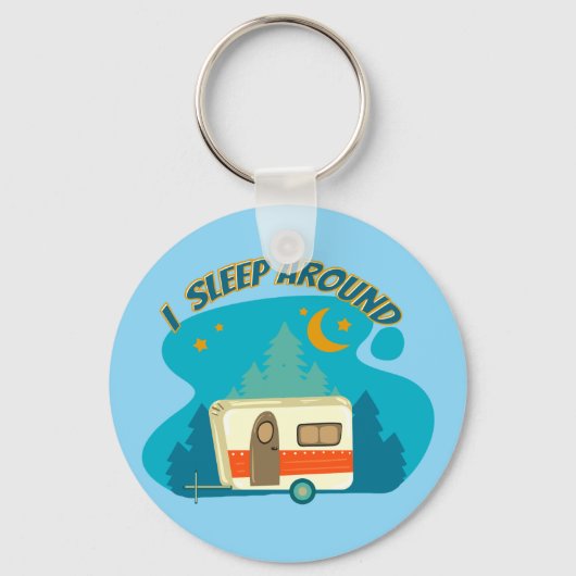 Ik slaap rond Camper van Camping Explorer Natuur Sleutelhanger (Voorkant)
