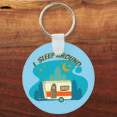 Ik slaap rond Camper van Camping Explorer Natuur Sleutelhanger (Voorkant)