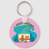 Ik slaap rond Camper van Camping Explorer Natuur Sleutelhanger (Achterkant)