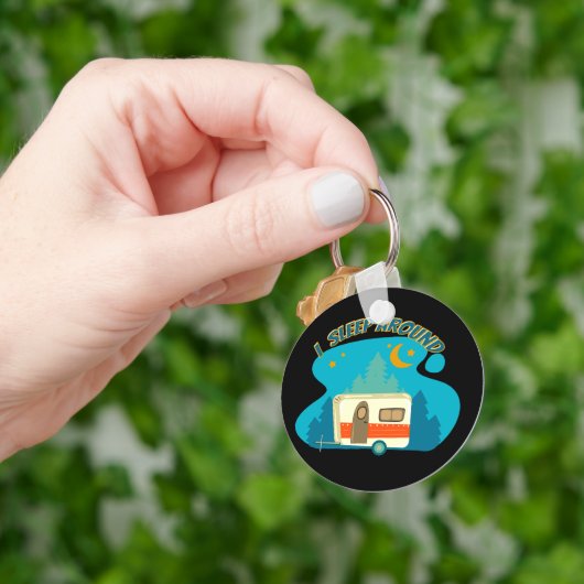 Ik slaap rond Camper van Camping Explorer Natuur Sleutelhanger (Hand)