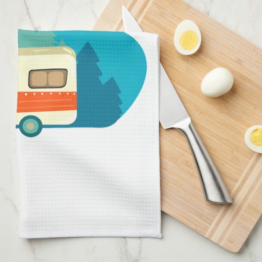 Ik slaap rond Camper van Camping Explorer Natuur Theedoek (Quarter Fold)