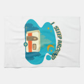 Ik slaap rond Camper van Camping Explorer Natuur Theedoek (Horizontaal)