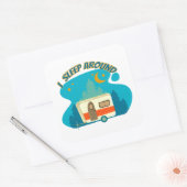 Ik slaap rond Camper van Camping Explorer Natuur Vierkante Sticker (Envelop)