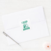 Ik slaap rond vierkante sticker (Envelop)