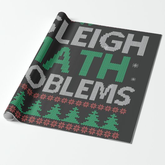 Ik Sleigh Wiskunde Problemen Funny Laid Back Kerst Cadeaupapier (Uitgerold)
