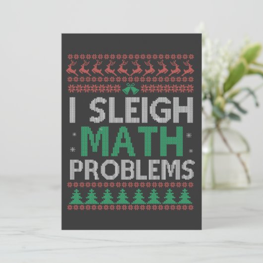 Ik sleigh Wiskunde problemen grappige lelijke Xmas Kaart (Staand voorkant)