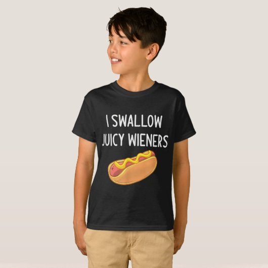 Ik slik sappige wieners grappige grap sarcastische t-shirt (Voorkant volledig)