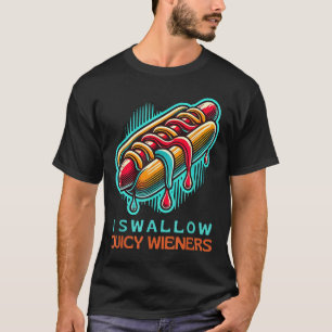 Ik slik sappige wijnboeren volwassen humor ondeuge t-shirt
