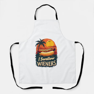 Ik slik Saucy Wieners Funny Adult Joke Hot Dogs Schort