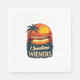 Ik slik Saucy Wieners Funny Adult Joke Hot Dogs Servet