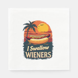Ik slik Saucy Wieners Funny Adult Joke Hot Dogs Servet