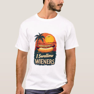 Ik slik Saucy Wieners Funny Adult Joke Hot Dogs T-shirt