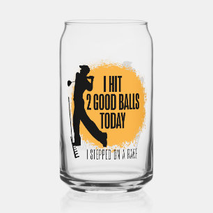 Ik sloeg 2 goede ballen vandaag - grappige golf blikvorm glas