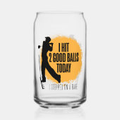 Ik sloeg 2 goede ballen vandaag - grappige golf blikvorm glas (Achterkant)