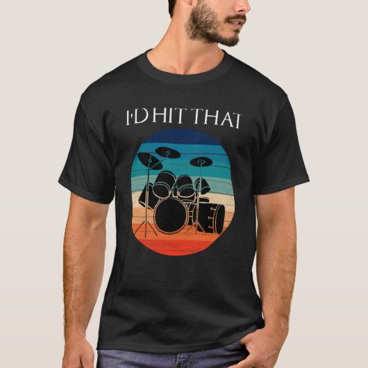 Ik sloeg die Drummer Drummer set Percussion T-shirt (Voorkant)