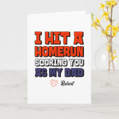 Ik sloeg een Homerun gepersonaliseerde vaders dag Kaart (Gele Bloem)