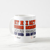 Ik sloeg een Homerun gepersonaliseerde vaders dag  Koffiemok (Voorkant links)