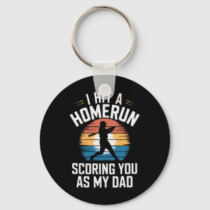 Ik sloeg een homerun waarbij jij scoorde papa honk sleutelhanger