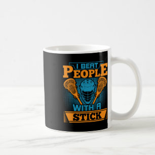 Ik sloeg mensen met een grappige stick Lacrosse ca Koffiemok