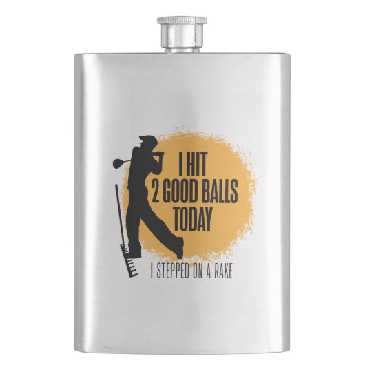 Ik sloeg vandaag 2 goede ballen - grappige golf flacon (Voorkant)