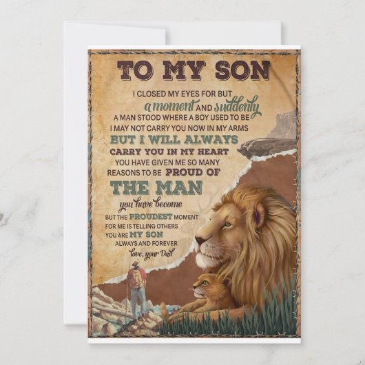 Ik Sloot Even Mijn Ogen - Vader Aan Zoon  Feestdagenkaart (Voorkant)