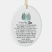 Ik sloot mijn ogen, zoon, sentimenteel aandenken g keramisch ornament (Rechts)