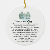 Ik sloot mijn ogen, zoon, sentimenteel aandenken g keramisch ornament (Voorkant)