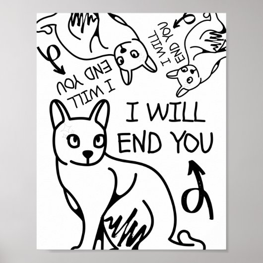 Ik sluit je af, Gamer Funny Minimal Cute Black Cat Poster (Voorkant)