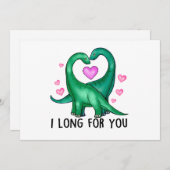 Ik smacht naar jou Grappige Dinosaurus Valentijnsd Feestdagenkaart (Voorkant / Achterkant)