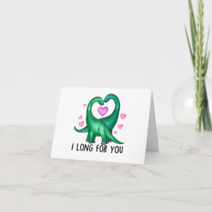 Ik smacht naar jou Grappige Dinosaurus Valentijnsd Kaart