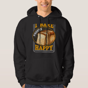 Ik smeek mensen Happy Backprint Bread Baking Hoodie