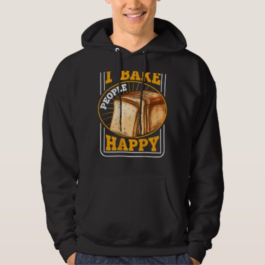 Ik smeek mensen Happy Backprint Bread Baking Hoodie (Voorkant)